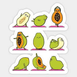 Papaya Yoga Sticker